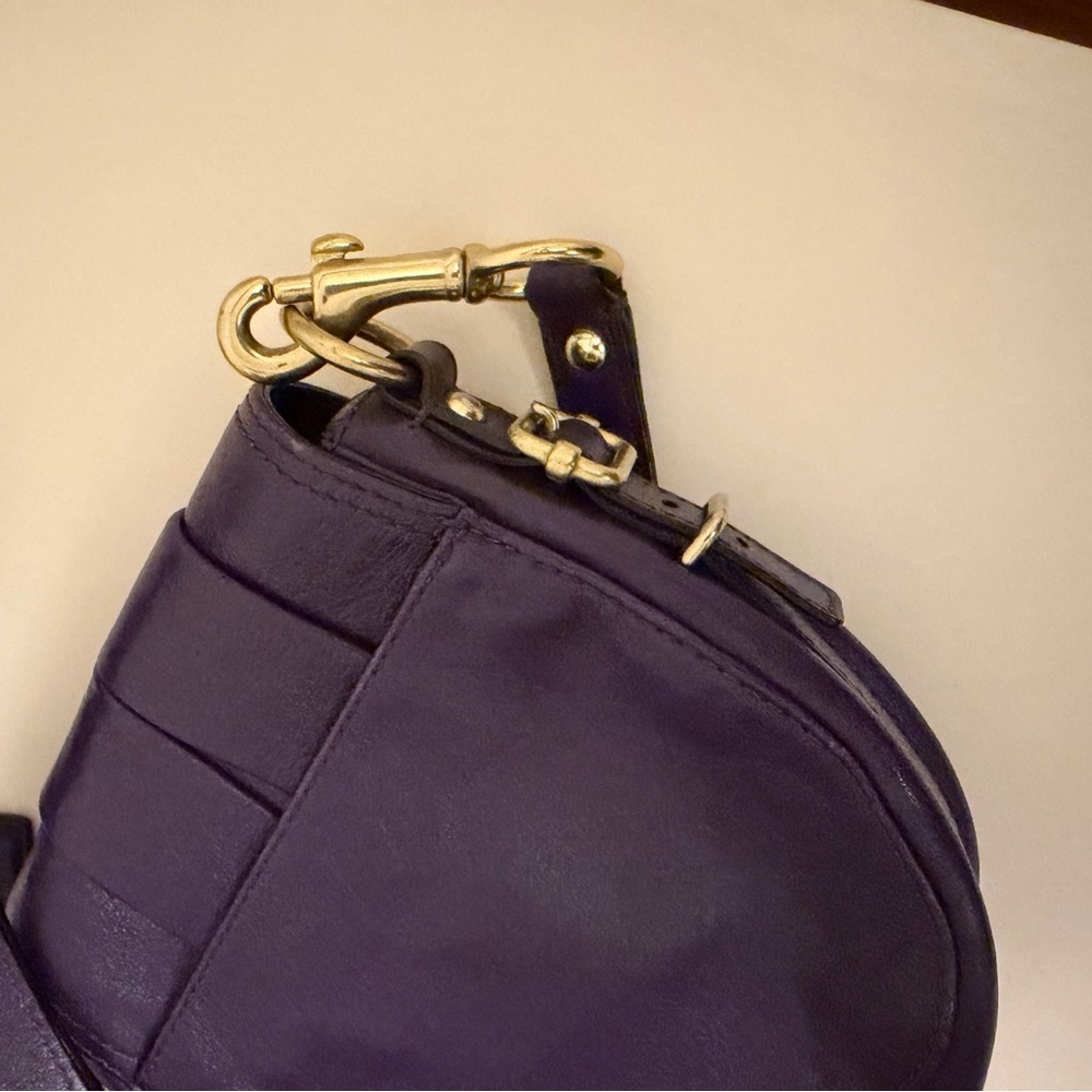 Rear Coach Purple Leather Crossbody Bag - Picture 9 of 10